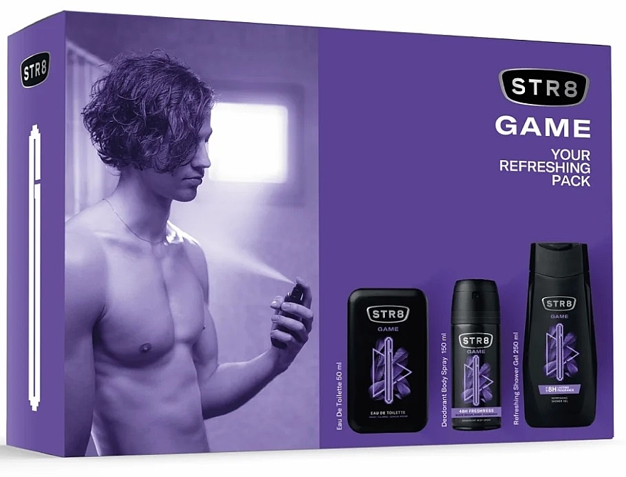 STR8 Game - Набор (edt/50ml + deo/150ml + sh/gel/250ml) — фото N1