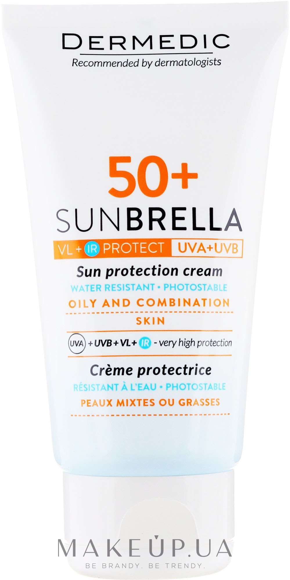 Защитный крем SPF 50+ для комбинированной и жирной кожи - Dermedic Sunbrella Sun Protection Cream SPF50 — фото 50g