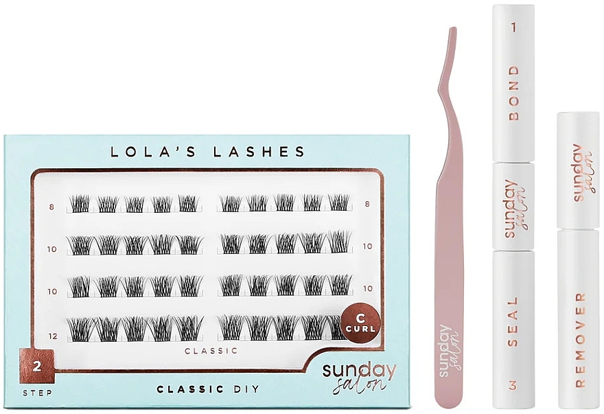 Набір - Lola's Lashes Classic Diy Lash Extensions Starter Set (bond/seal/2x3.5ml + remover/4ml + eyelashes/40pcs + applicator/1pcs) — фото N1