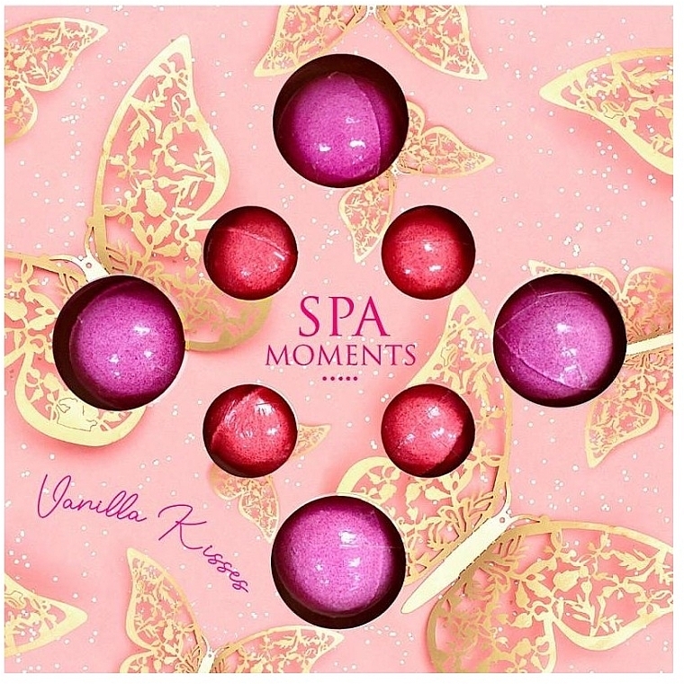 Набір бомбочок для ванни - Spa Monents Vanilla Kisses Set (bath/bomb/4x30g + bath/bomb/4x20g) — фото N1