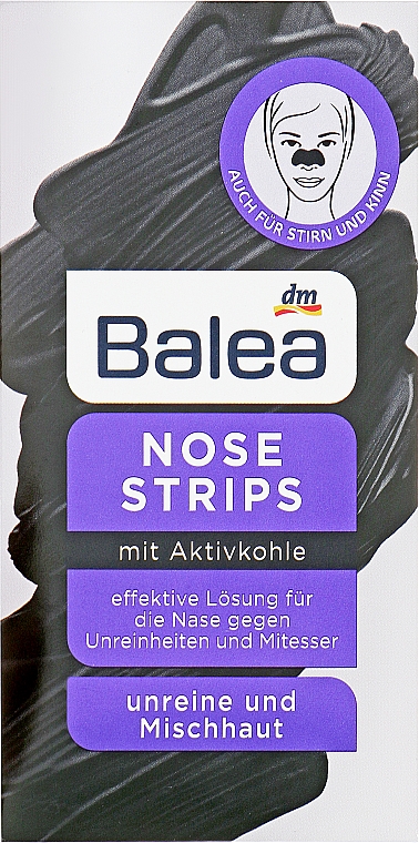 Полоски для носа с активированным углем - Balea Nose Strips — фото N2