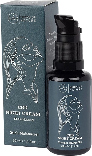 Нічний крем для обличчя - Fam Drops Of Nature CBD Night Cream — фото N1
