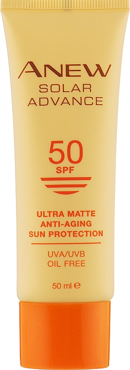 Матувальний сонцезахисний крем для обличчя SPF 50 - Avon Anew Solar Advance — фото N1