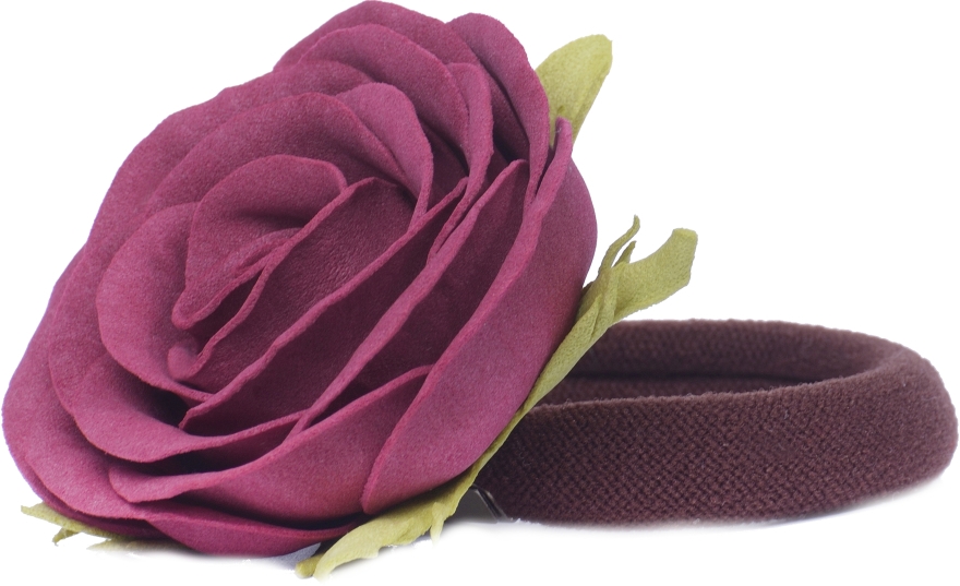 Резинка для волосся ручної роботи "Бордова троянда" - Katya Snezhkova — фото N1