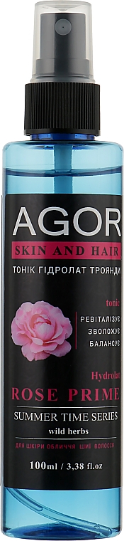 Тоник "Гидролат розы Prime" - Agor Summer Time Skin And Hair Tonic
