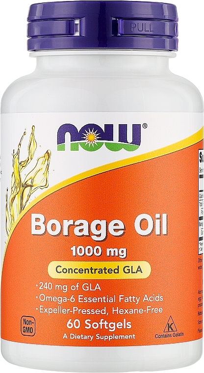 Олія огірочника, 1000 мг - Now Foods Borage Oil — фото N1