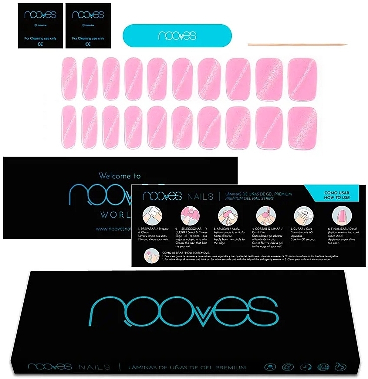 Набор гелевых наклеек для ногтей - Nooves Premium Glam Afrodita Cat Eye — фото N1