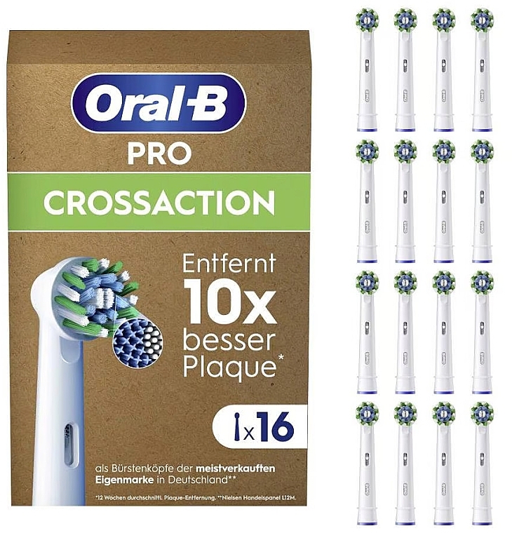 Сменная насадка для электрической зубной щетки, 16 шт. - Oral-B Cross Action Toothbrush Heads — фото N1