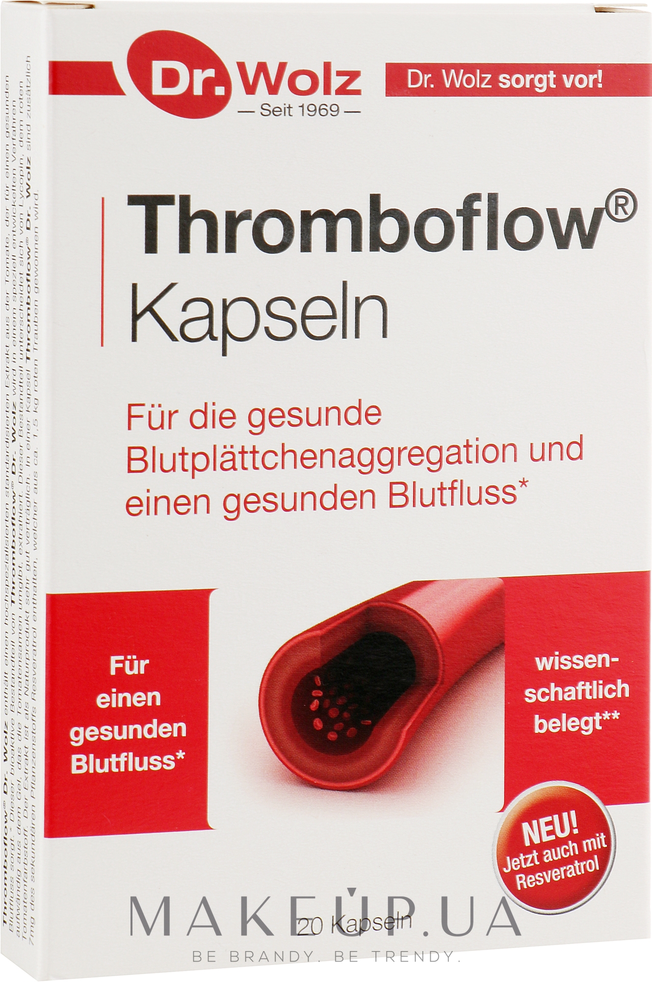 Харчова добавка "Thromboflow" - Dr.Wolz Thromboflow Kapseln — фото 20шт