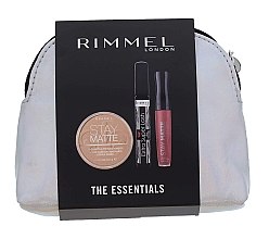 Духи, Парфюмерия, косметика Набор - Rimmel Essentials Kit Makeup Gift Set (powder/14g + mascara/8ml + lipstick/5.5ml+bag)