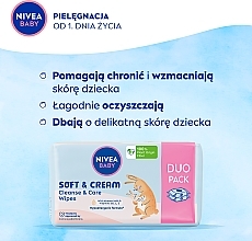 Біорозкладні серветки, 2 x 57 шт. - Nivea Baby Soft & Cream — фото N2