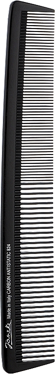 Гребінець для підстригання волосся карбоновий, 19 см, чорний - Janeke 824 Carbon Cutting Comb — фото N1