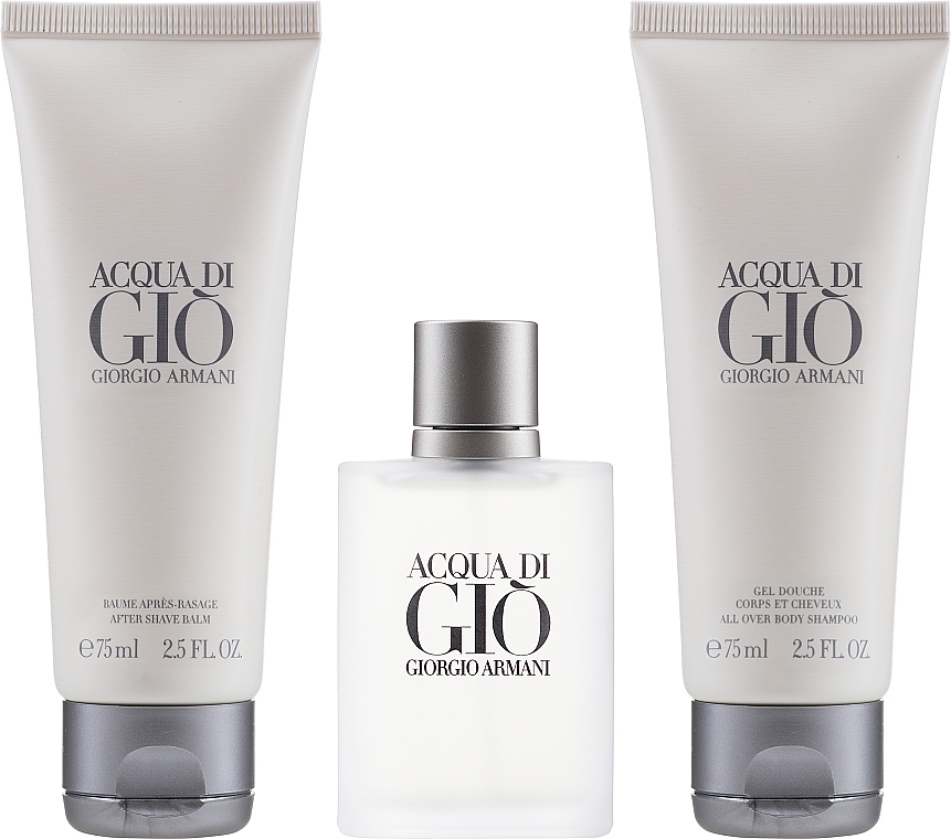 Giorgio Armani Acqua di Gio Pour Homme - Набор (edt/50ml + sh/gel/75ml + ash/balm/75ml) — фото N2