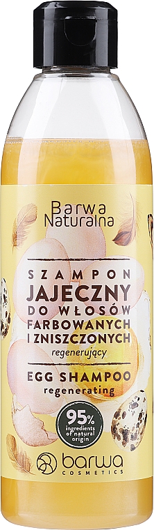 Шампунь яєчний зміцнювальний з комплексом вітамінів - Barwa Natural Egg Shampoo With Vitamin Complex — фото N1