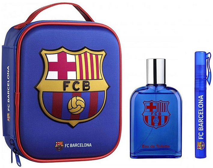 Air-Val International FC Barcelona - Набор (edt/100ml + edt/10ml + toiletry bag) — фото N1