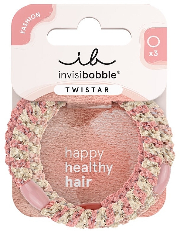 Набор резинок для волос, 3 шт. - Invisibobble Twistar Blush Braids — фото N1