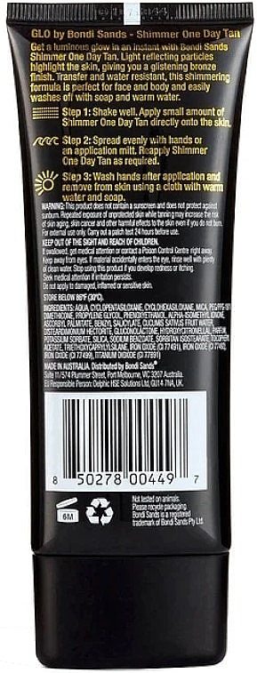 Автозагар для лица и тела, сияющий - Bondi Sands GLO Shimmer One Day Tan — фото N2