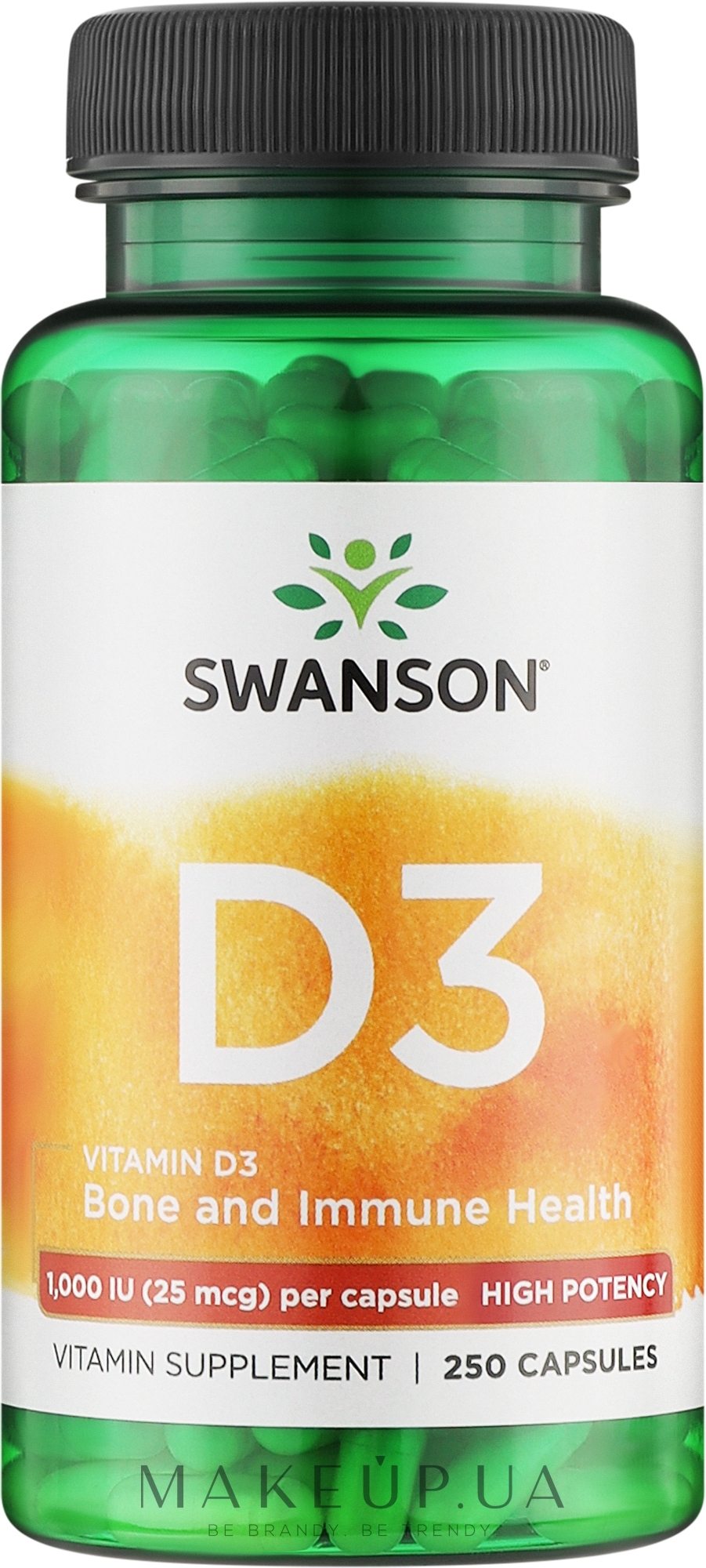 Пищевая добавка "Витамин D-3" - Swanson Vitamin D3 1000 IU — фото 250шт