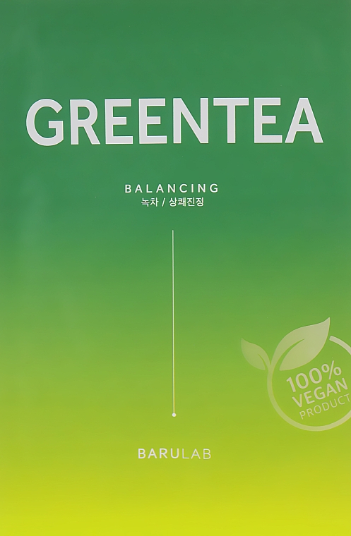 Зволожувальна тканинна маска з зеленим чаєм - Barulab The Clean Vegan Green Tea Mask