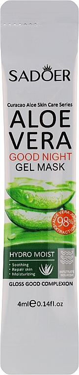 Ночная маска для лица с алоэ вера - Sadoer Aloe Vera Good Night Gel Mask — фото N2