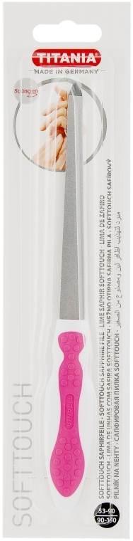 Манікюрна пилочка із сапфіровим напиленням, рожева - Titania — фото N1