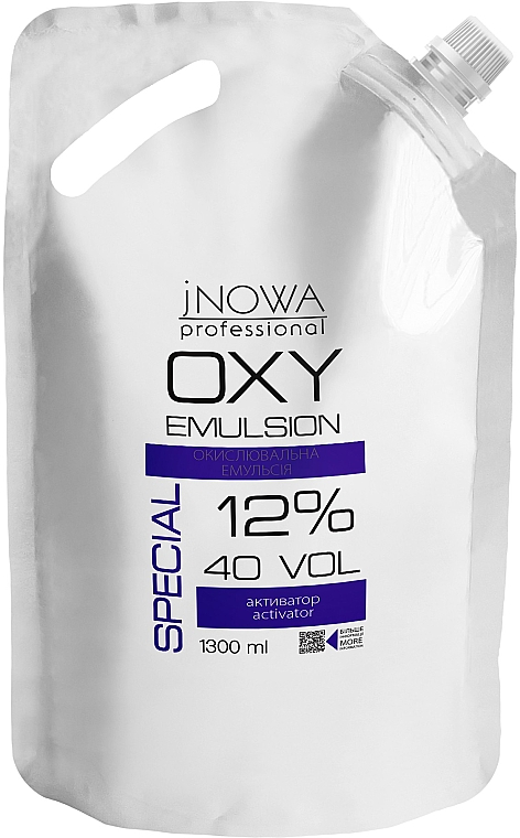 Окислительная эмульсия 12% - jNOWA Professional OXY Emulsion Special 40 vol (дой-пак) — фото N1