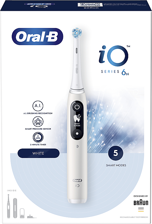 Електрична зубна щітка, біла - Oral-B Braun iO Серія 6 — фото N20