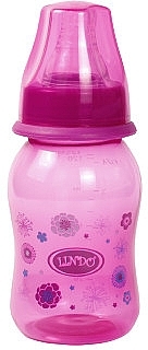 Бутылка цветная изогнутая с силиконовой соской, 125 мл, фиолетовая - Lindo Li 132 — фото N1