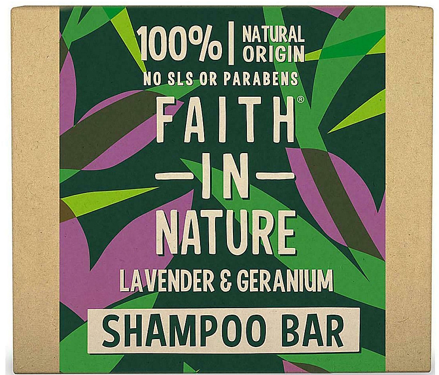 Твердий шампунь "Лаванда і герань" - Faith In Nature Lavender & Geranium Shampoo Bar — фото N1
