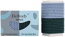 Парфумерія, косметика Резинки для волосся, зелені та блакитні, 20 шт. - Bellody Minis Hair Ties Green & Blue Mixed Package