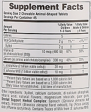 Дитячі жувальні таблетки-пробіотик для здоров'я зубів - NaturesPlus Animal Parade Tooth Fairy Chewable — фото N3