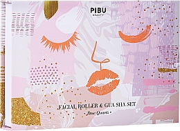 Набір - Pibu Beauty Rose Quartz Facial Roller & Gua Sha Set (massager/2pcs) — фото N1