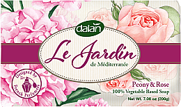 Парфумерія, косметика Парфумоване туалетне мило Dalan Le Jardin "Півонія й троянда", 200 г - Dalan Le Jardin Peony & Rose Soap