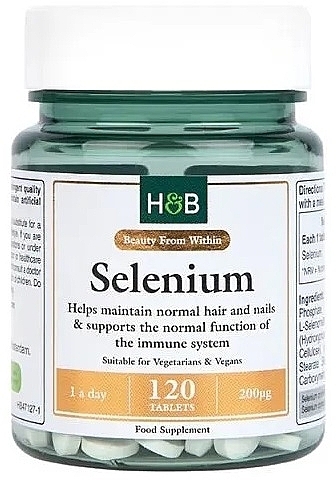 Пищевая добавка "Селен", 200 мг, 120 шт. - Holland & Barrett Selenium 200mg — фото N1