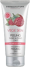 Парфумерія, косметика Пілінг для обличчя і тіла "Малина і кокос" - DermoFuture Vege Skin Face & Body Peeling Raspberry & Coconut