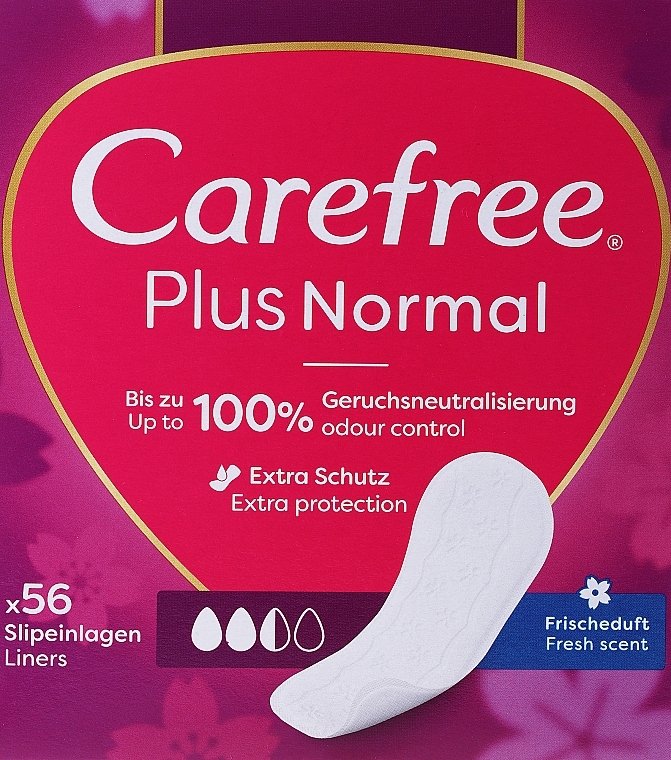 Гигиенические ежедневные прокладки, 56шт - Carefree Plus Original Fresh Scent Pantyliners — фото N1