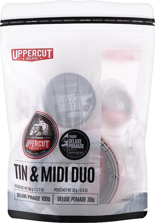 Подарунковий набір - Uppercut Tin & Midi Duo Deluxe (pomad/100g + pomad/30g) — фото N1