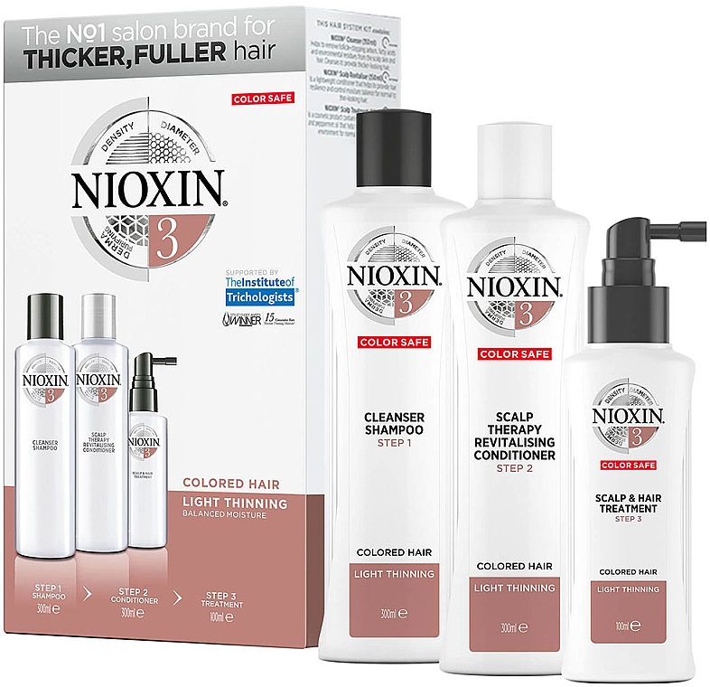 Набір - Nioxin Hair System 3 Kit (shm/300ml + cond/300ml + mask/100ml) — фото N1