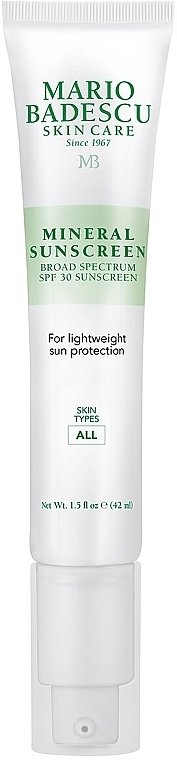 Сонцезахисний крем для обличчя - Mario Badescu Mineral Sunscreen SPF 30 — фото N1