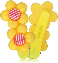Парфумерія, косметика Затискач-лапка "Дві квітки", жовтий, d-104 - Dini Kids