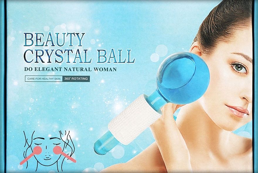 Криосферы для массажа лица и тела, 2 шт, голубые - Reclaire Beauty Crystal Ball — фото N2