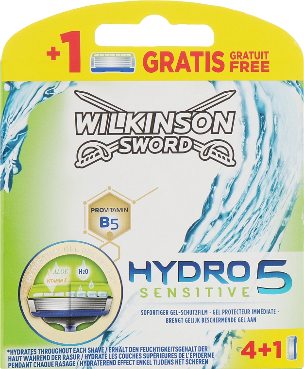 Змінні касети для гоління, 4+1 шт. - Wilkinson Hydro 5 Sensitive — фото N1
