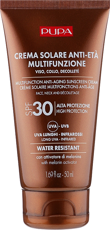 Антивозрастной солнцезащитный крем для лица и декольте - Pupa Anti-Aging Sunscreen Cream SPF 30 — фото N1