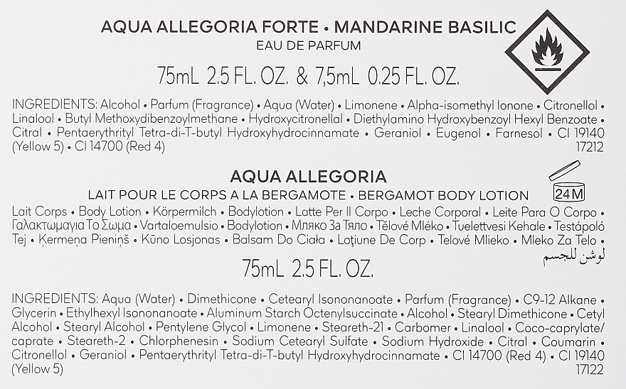Guerlain Aqua Allegoria Forte Mandarine Basilic - Набір (edp/75 ml + b/lot/75ml + edp 7.5 ml) — фото N3