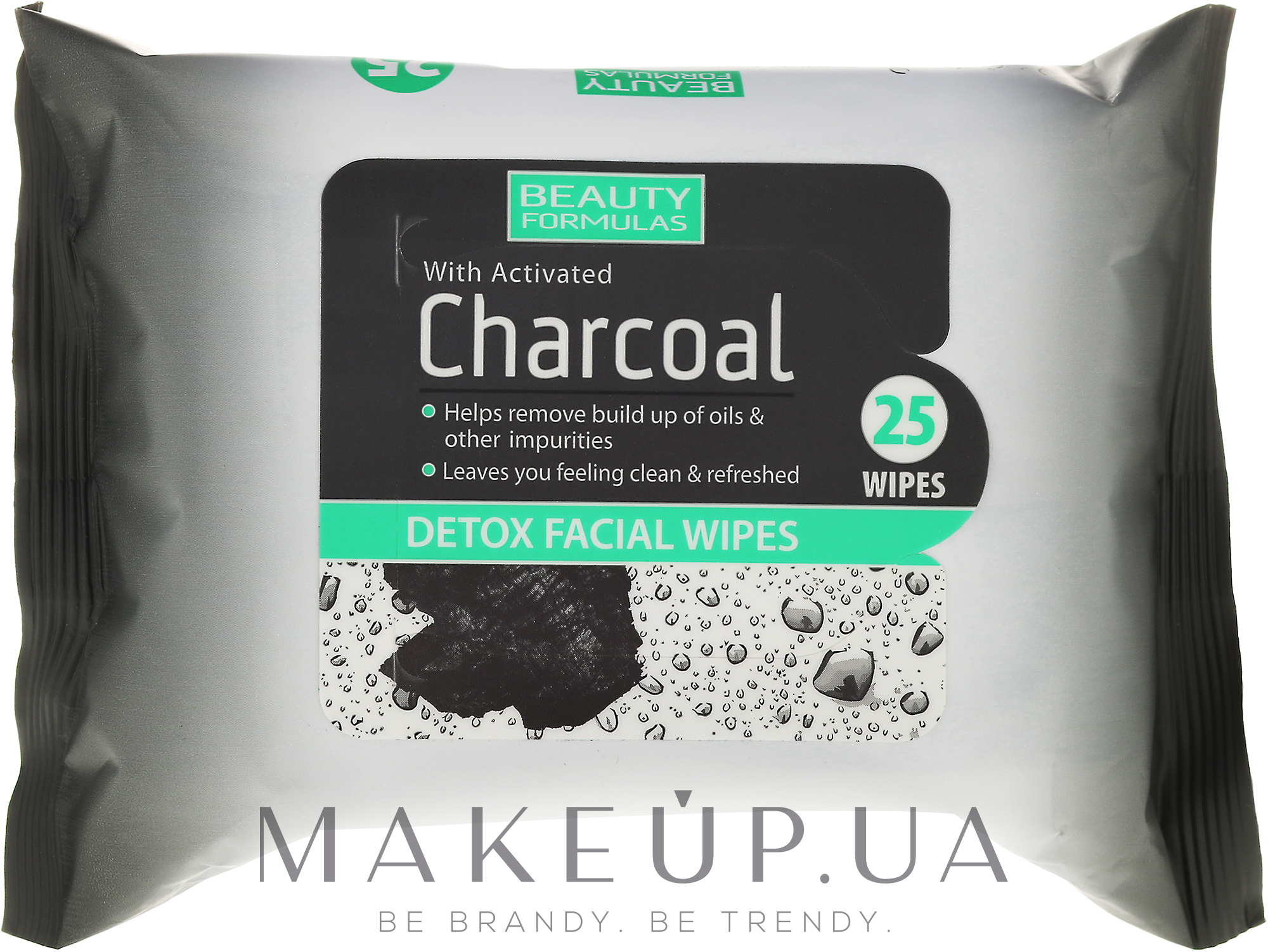 Очищающие салфетки для лица с активированным углем - Beauty Formulas Charcoal Detox Facical Wipes — фото 25шт
