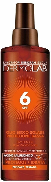 Сухое масло для загара - Deborah Dermolab Dry Sun Oil Low Protection SPF6 — фото N1