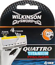 Змінні касети для гоління, 4 шт. - Wilkinson Sword Quattro Titanium Precision — фото N1