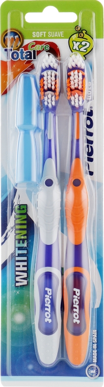 Зубная щетка мягкая, серая + оранжевая - Pierrot Goldx2 Toothbrush — фото N1