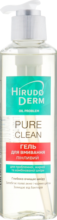 Пінистий гель для вмивання - Hirudo Derm Pure Clean — фото N2