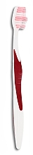 Парфумерія, косметика Зубна щітка, середньої жорсткості, біла з червоним - Wellbee